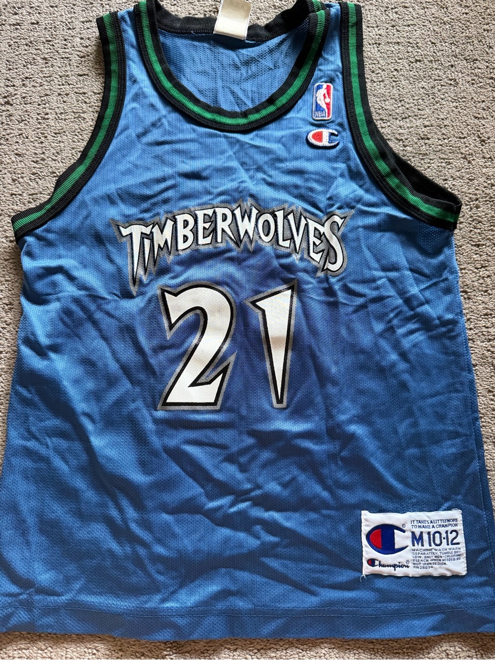 Champion Timberwolves #21 Garnett Jersey